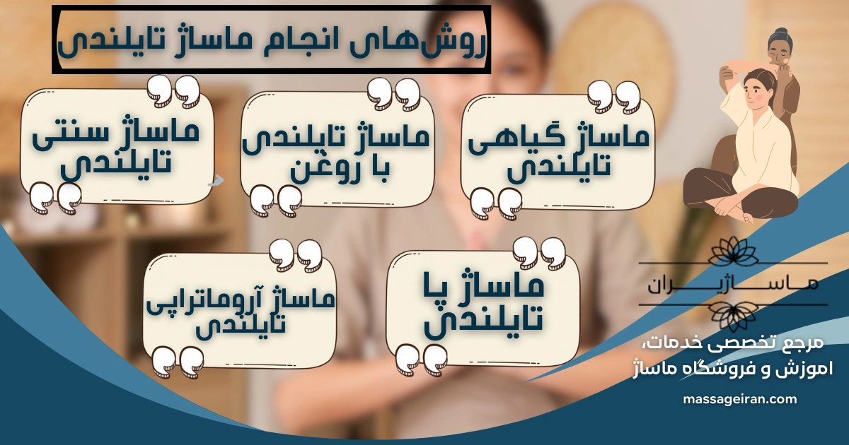 روش های انجام ماساژ تایلندی اینفوگرافی