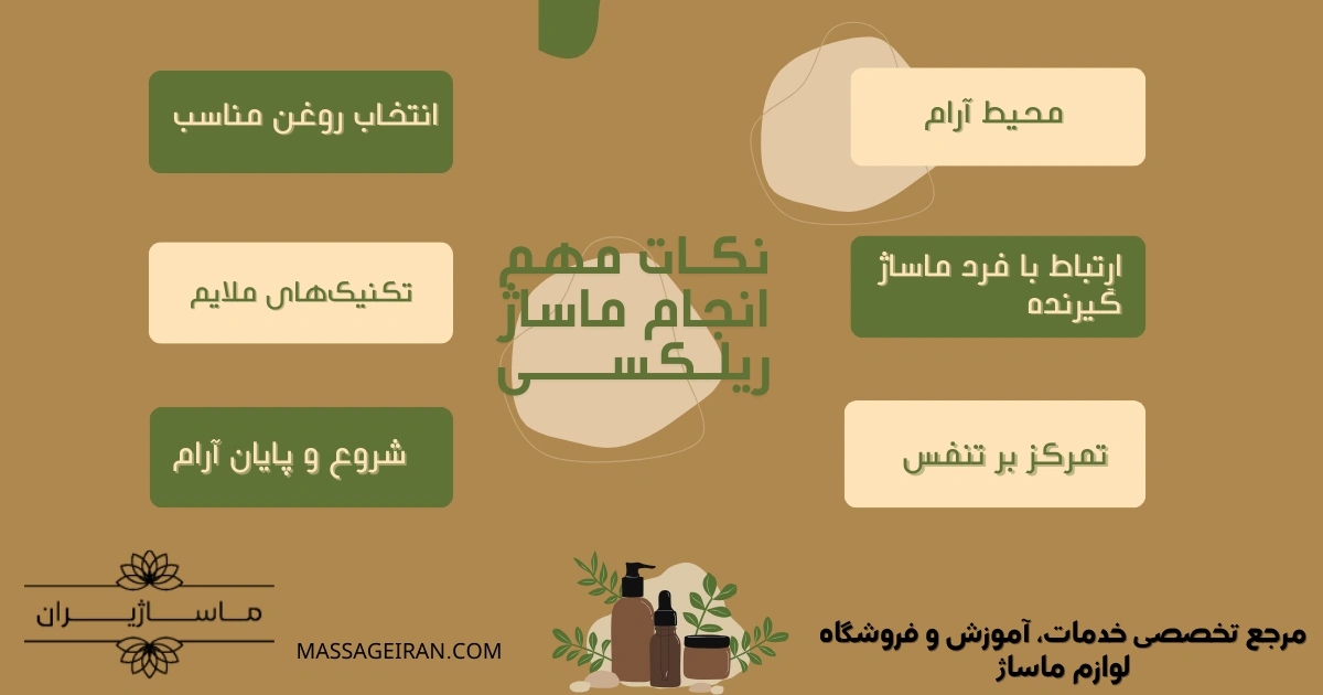 نکـات مهم انجام ماساژ ریلـکســـــی اینفوگرافی